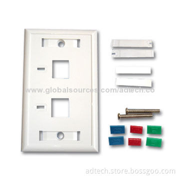 120 Types Icon and Two Ports Keystone Wall Plate, Made of ABS Material